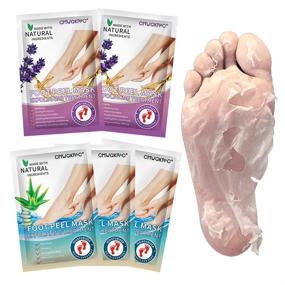 img 4 attached to 👣 Lavender & Aloe Vera Foot Peel Mask: 5 Pack for Dry, Cracked Feet - Effective Callus Remover & Exfoliator for Men and Women