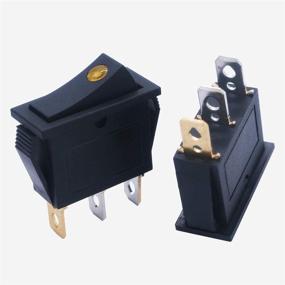 img 3 attached to 🚤 mxuteuk 6pcs 12V Yellow LED Snap-in Boat Rocker Switch - Power Control for Car Auto Boat Appliances - ON-Off 3 Pin 2 Position - 1-Year Warranty