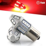 🔴 enhanced safety brake tail stop led light bulbs - syneticusa 1157 red flashing strobe blinking rear alert, high power logo