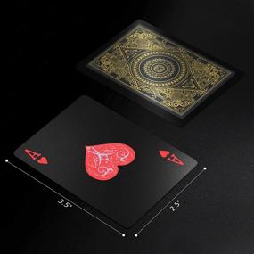 img 1 attached to Premium Waterproof Black Playing Cards, 2 Decks - Professional Luxury Poker Cards for Adults – Plastic Deck of Cards