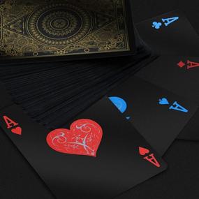 img 3 attached to Premium Waterproof Black Playing Cards, 2 Decks - Professional Luxury Poker Cards for Adults – Plastic Deck of Cards