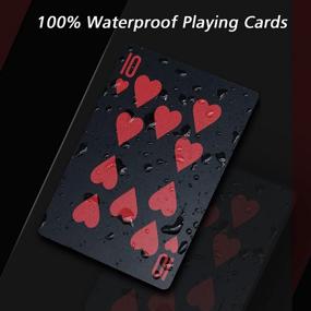 img 2 attached to Premium Waterproof Black Playing Cards, 2 Decks - Professional Luxury Poker Cards for Adults – Plastic Deck of Cards