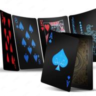 premium waterproof black playing cards, 2 decks - professional luxury poker cards for adults – plastic deck of cards logo