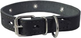 img 1 attached to 🐶 Genuine Leather Dog Collar with Studs, 1" Width, Black - Fits Neck Size 13"-17.5