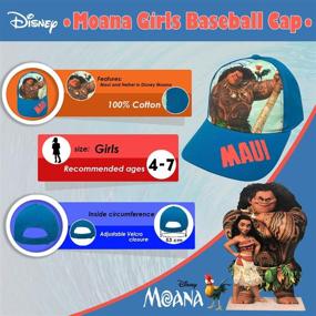 img 2 attached to Adorable Disney Moana Maui and Heihei Girls Baseball Cap - Perfect for Toddler/Little Kids in Blue!