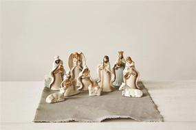 img 1 attached to 🎄 Crackled Stoneware Nativity Set - Creative Co-Op, 10 Piece Collection