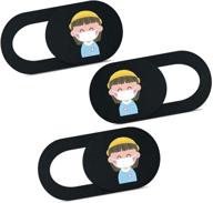 📷 ultra thin webcam cover slider – privacy/security for computer, laptop, smartphone, tablet (3 pack) with little girl pattern logo