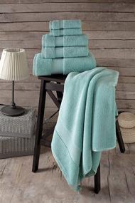 img 3 attached to 🛀 Mint Green Bagno Milano Turkish Cotton Hotel Spa Towel Set - 6 Piece, Ultra Soft & Plush Absorbent Towels - 100% Non-GMO Turkish Cotton