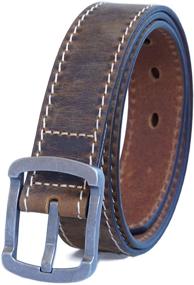 img 4 attached to 👖 Classic Leather Casual Jeans Belts by Jeereal - Brown: The Perfect Accessory for Casual Styling