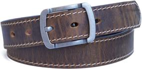 img 1 attached to 👖 Classic Leather Casual Jeans Belts by Jeereal - Brown: The Perfect Accessory for Casual Styling