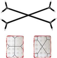 🛏️ 2 pcs adjustable triangle bed sheet fasteners - elastic crisscross corner holders for all bedsheet flat sheets, suspenders holder straps with grippers logo
