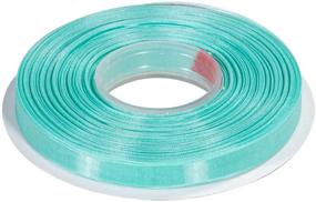 img 3 attached to Lkitty 3/8 Inch X 50Yd/Roll Fabric Chiffon Organza Ribbon - Premium Quality Shimmer Sheer 100% Polyester Fiber(Width:9Mm) (Aqua)