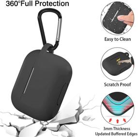 img 1 attached to 🎧 Lerobo AirPods Pro Case - Full Protective Shockproof Silicone Cover with Carabiner | Supports Wireless Charging | Washable | Black