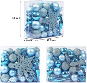 img 1 attached to 🎄 Blissun 60ct Shatterproof Christmas Ball Ornaments for Trees, Blue Xmas Decorations Set - Ideal for Xmas Tree Decor, Holiday Party Hanging Balls