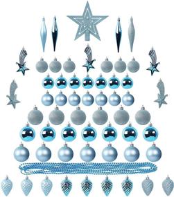 img 4 attached to 🎄 Blissun 60ct Shatterproof Christmas Ball Ornaments for Trees, Blue Xmas Decorations Set - Ideal for Xmas Tree Decor, Holiday Party Hanging Balls