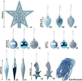img 2 attached to 🎄 Blissun 60ct Shatterproof Christmas Ball Ornaments for Trees, Blue Xmas Decorations Set - Ideal for Xmas Tree Decor, Holiday Party Hanging Balls