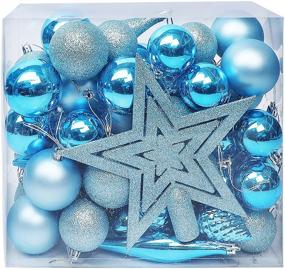 img 3 attached to 🎄 Blissun 60ct Shatterproof Christmas Ball Ornaments for Trees, Blue Xmas Decorations Set - Ideal for Xmas Tree Decor, Holiday Party Hanging Balls