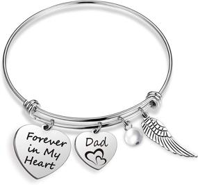 img 4 attached to 🙏 Forever in My Heart Dad Memorial Bracelet: Remembering & Honoring the Loss of a Loved One - Sympathy Jewelry & Memorial Gifts