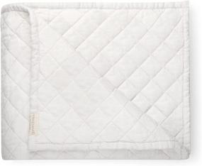 img 4 attached to 👶 Makemake Organics GOTS Certified Organic French Chambray Linen Baby Blanket - Soft & Warm Quilted Crib Toddler Blanket with Cotton Infill (40x50, Natural Ivory)