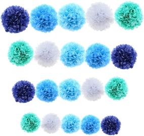 img 2 attached to 20-Piece Blue Tissue Paper Pom Poms Flowers: Perfect Party Decorations & Backdrop