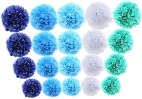 img 3 attached to 20-Piece Blue Tissue Paper Pom Poms Flowers: Perfect Party Decorations & Backdrop