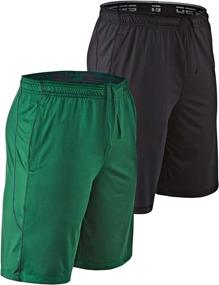 img 4 attached to 🩳 DEVOPS Men's 2-Pack Loose-Fit Gym Shorts with Pockets - 10" Workout Shorts