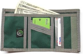 img 2 attached to 💼 Green Nylon Trifold Wallet for Men - Men's Wallets, Card Cases & Money Organizers