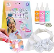 🎨 pastel tie dye kit - 3 pack scrunchies (easy-squeeze bottles) with blank bandana, dye guide, and rubber bands for endless diy fashion possibilities logo