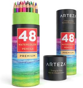 img 4 attached to 🎨 Arteza Watercolor Pencils Set of 48 for Adults and Teens - Presharpened, Triangular-Shaped Colored Pencils for Drawing, Sketching, and Painting - Art Supplies