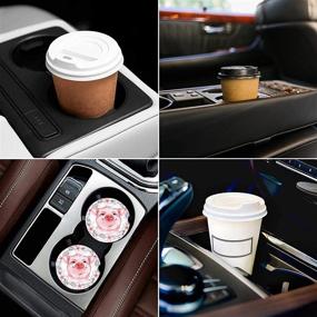 img 1 attached to Ceramic Cupholder Coasters for Food Service Equipment & Supplies - Absorbent Tabletop & Serveware Accessories