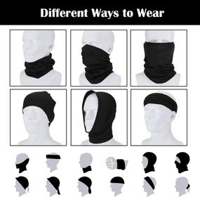 img 2 attached to 🧣 UV Protective Neck Gaiter Scarf - Breathable Bandana for Sunscreen & Face Covering (Black, Pack of 6)