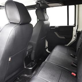 img 1 attached to Custom Leather Seat Covers for 2013-2017 Wrangler 4-Door by Oasis Auto - Black (JK Series, 2007-2017)