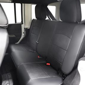 img 2 attached to Custom Leather Seat Covers for 2013-2017 Wrangler 4-Door by Oasis Auto - Black (JK Series, 2007-2017)