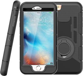 img 2 attached to 📱 E LV iPhone 6S Case: Ultimate Protection with Holster Defender, Kickstand, and Belt Swivel Clip in Black Circle Design