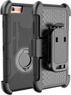 📱 e lv iphone 6s case: ultimate protection with holster defender, kickstand, and belt swivel clip in black circle design logo