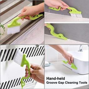 img 2 attached to 🧹 Efficient 5-Piece Hand-held Cleaning Set: Groove Gap, Window Track, & Kitchen Brushes, Window Blind Duster, 2-in-1 Windowsill Sweeper