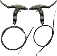 lomodo 4-piece bicycle brake accessories: 2 pack of durable aluminium alloy brake levers handle bars and 2 pack of brake wires (front and rear brake cable) for enhanced performance on mountain/road/mtb bike logo