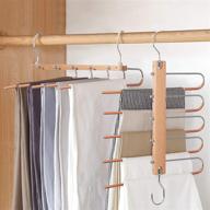 👖 maximize closet space with magic pants hangers: 5-layered, multi-functional, heavy-duty organizer for clothes, trousers, scarves, and ties (one pack) логотип