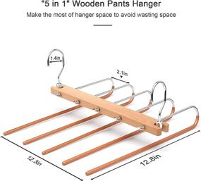 img 3 attached to 👖 Maximize Closet Space with Magic Pants Hangers: 5-Layered, Multi-Functional, Heavy-Duty Organizer for Clothes, Trousers, Scarves, and Ties (One Pack)