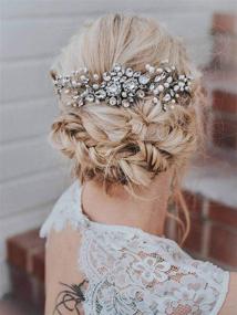 img 2 attached to 💎 Sparkling Silver Crystal Rhinestone Artio Wedding Hair Comb - Elegant Hair Accessories for Women