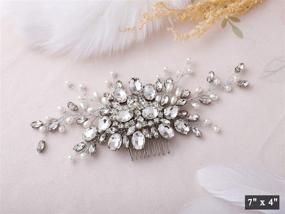 img 1 attached to 💎 Sparkling Silver Crystal Rhinestone Artio Wedding Hair Comb - Elegant Hair Accessories for Women