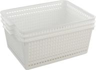 📦 3-pack large plastic storage basket, white storage bin by fiazony logo