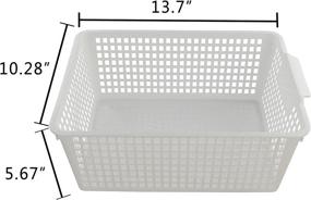 img 3 attached to 📦 3-Pack Large Plastic Storage Basket, White Storage Bin by Fiazony