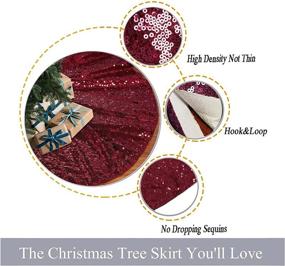 img 1 attached to 🎄 30-Inch Burgundy Sequin Christmas Tree Skirt by ShinyBeauty - High-Quality Sewn Sequin Fabric for Festive Holiday Decorations - 190919