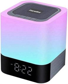 img 4 attached to 🔊 Foreita Bluetooth Speaker Night Light - Touch Control Bedside Lamp Portable Wireless MP3 Player Alarm Clock - Multicolor Dimmable Changing LED Table Lamp for Bedroom with Enhanced SEO