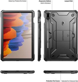 img 2 attached to 📱 Poetic Revolution Series for Samsung Galaxy Tab S7 Tablet Case - Full-Body Heavy Duty Case with Built-in-Screen Protector (11 Inch Model, 2020 Release, Black)