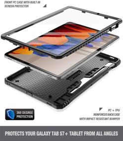 img 1 attached to 📱 Poetic Revolution Series for Samsung Galaxy Tab S7 Tablet Case - Full-Body Heavy Duty Case with Built-in-Screen Protector (11 Inch Model, 2020 Release, Black)