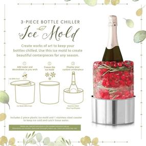 img 2 attached to 🍾 Laura Ashley Champagne Bucket Ice Mold: Design Your Own Ice Bucket for Wine or Liquor Bottles, Complete with Stainless Steel Drip Tray, Personalize with Decorations as a Unique Table Centerpiece