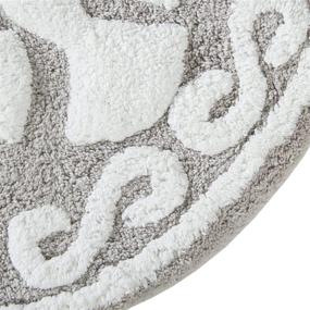 img 2 attached to 🌸 Premium Madison Park Casablanca 100% Cotton Tufted Bathroom Rugs - Luxurious Plush Medallion Floral Pattern Bath Mat for Absorbency, Quick Drying - Spa Inspired Design for Shower Room Décor - Round 25", Taupe