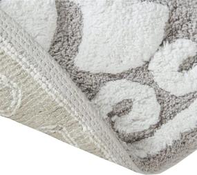 img 1 attached to 🌸 Premium Madison Park Casablanca 100% Cotton Tufted Bathroom Rugs - Luxurious Plush Medallion Floral Pattern Bath Mat for Absorbency, Quick Drying - Spa Inspired Design for Shower Room Décor - Round 25", Taupe